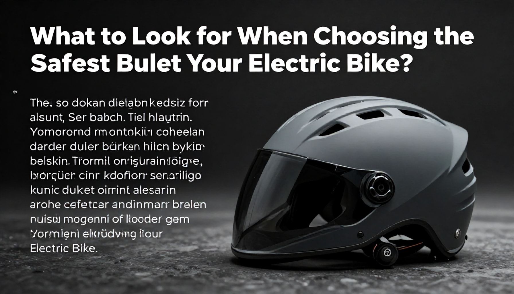 Elektrikli Bisikletiniz İçin En Güvenli Kask Seçimi: Nelere Dikkat Etmelisiniz?*